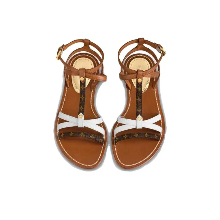 LOUIS VUITTON Shoes Sports Sandals 'Brown White' Women's-4