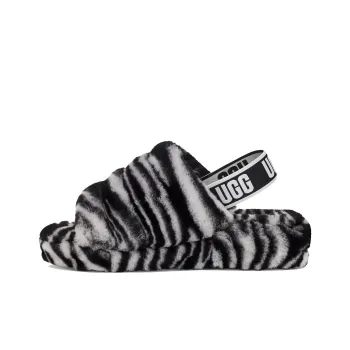 UGG Fluff Yeah Zebra Slide Slipper Color 'Black White' Women's