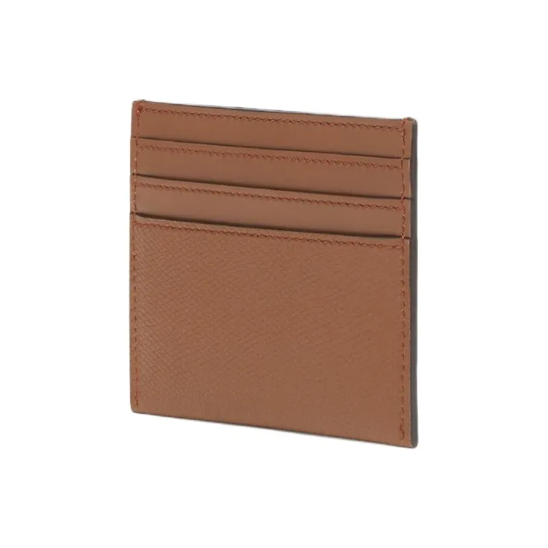 FENDI FF Diamonds Series Leather Card Holder Women's Brown-1