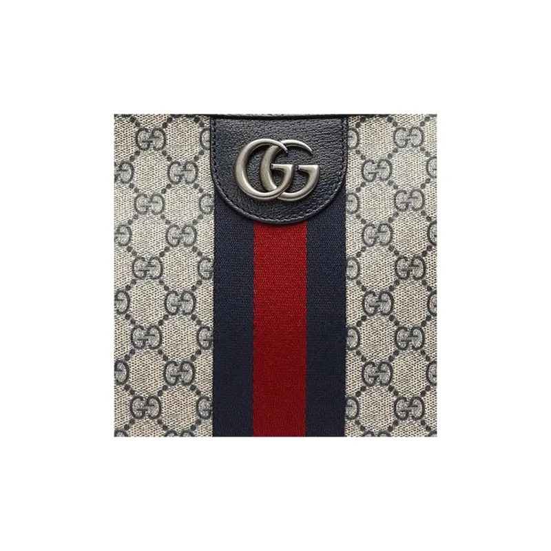 GUCCI Ophidia Canvas With Leather Dumpling Bag Crescent Bag Shoulder Bag Crossbody Bag Small Size Unisex Blue/Beige-7