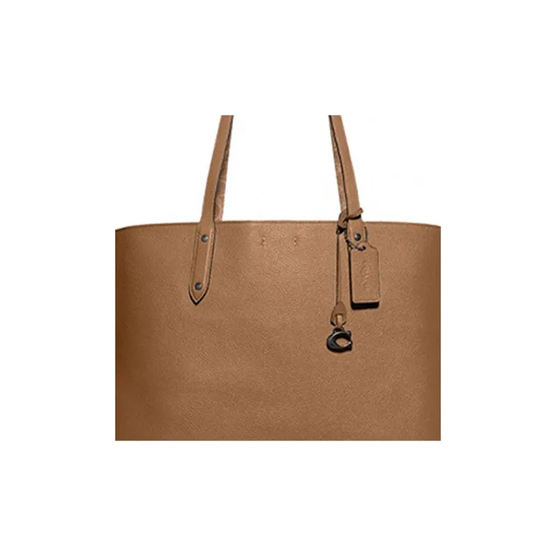 COACH Central Cow Leather Tote Bag, Shopping Bag, Handbag, Shoulder Bag Women's Brown Yellow-3