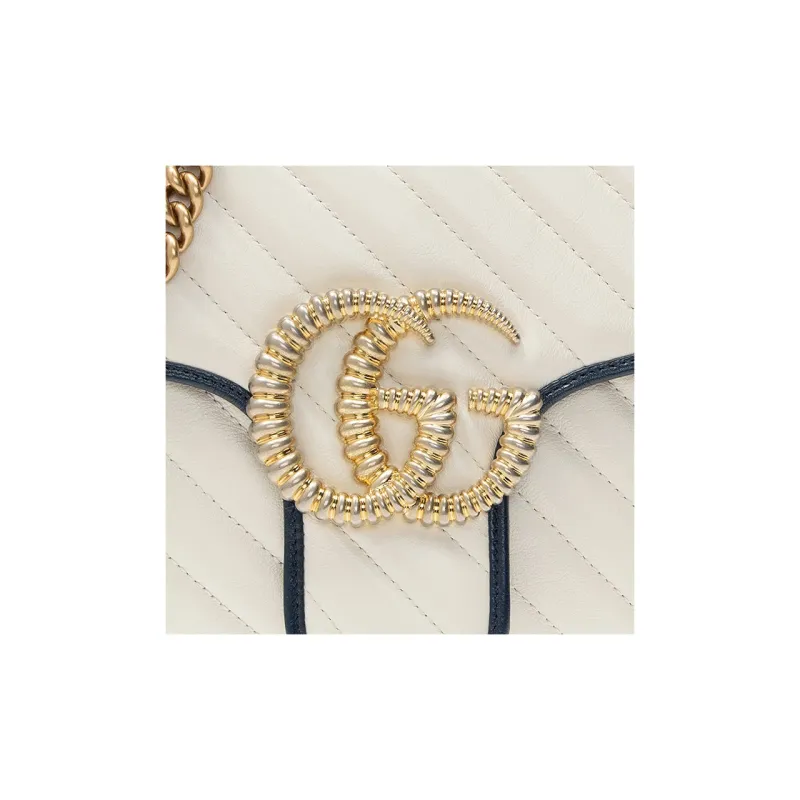 GUCCI Marmont Quilted Leather Chain Shoulder Bag, Crossbody Bag Medium Size Women's-3