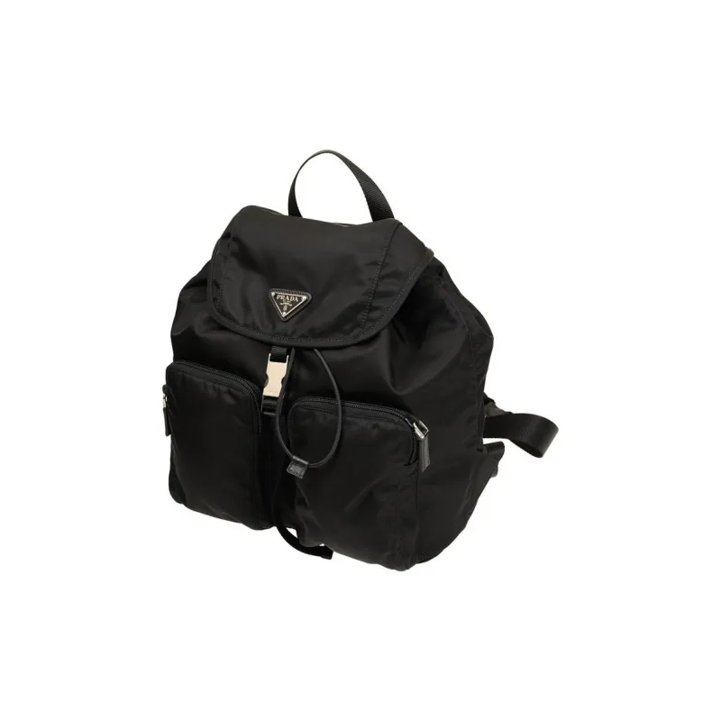PRADA Canvas Backpack Unisex Black-1