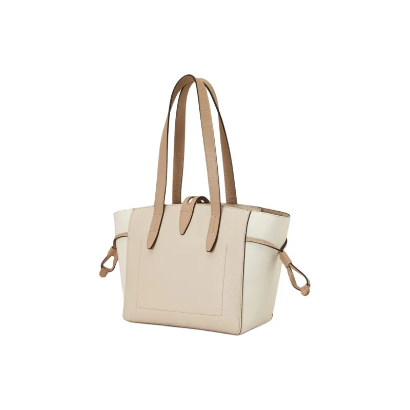Furla Net Collection Grain Leather Tote Bag, Shopping Bag, Shoulder Bag, Handbag Trumpets Women's Light Umber/White-3