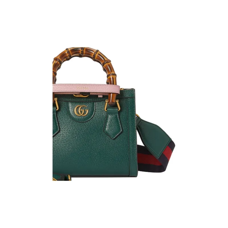 GUCCI Diana Leather One Shoulder Handbags Mini Women's Green-8