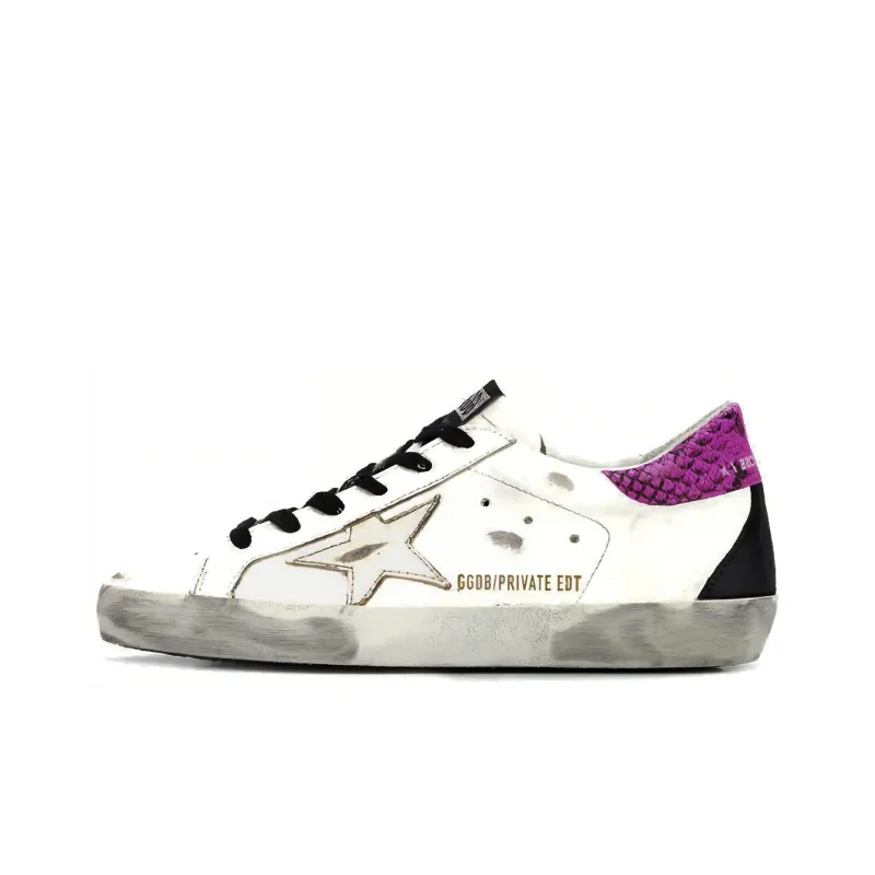 Golden Goose Super-Star Private Edition Stylish Skateboarding Shoes Women's White Old-fashioned-0