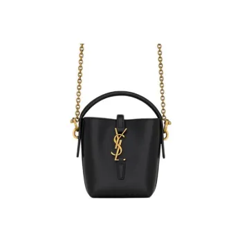 SAINT LAURENT Cow Leather Bucket Bag, Handbag, Shoulder Bag, Crossbody Bag Extra Mini Women's Black