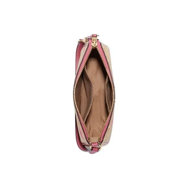 COACH Nolita Artificial Leather Pochette, Shoulder Bag, Clutch, Wrist Bag Small Size Women's Brown & Pink-2