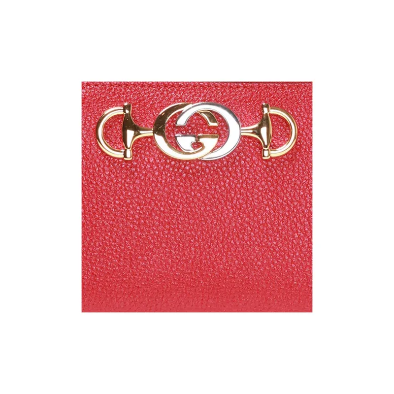 GUCCI Zumi Leather Clutches Wallet Women's Red-3