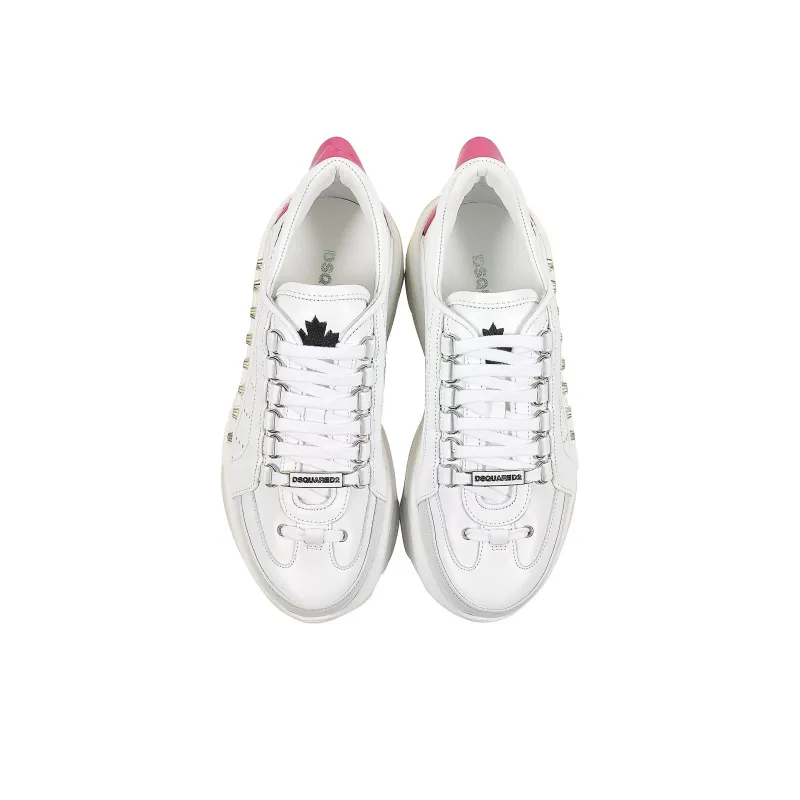 DSQUARED 2 Bumpy 551 Low-Top Athletic Shoes Men's White Red-2