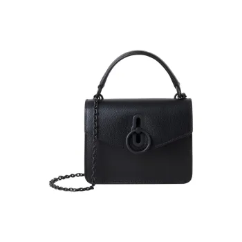 Mulberry Classic Grain Cow Leather Handbag, Shoulder Bag, Crossbody Bag Trumpets Women's Black