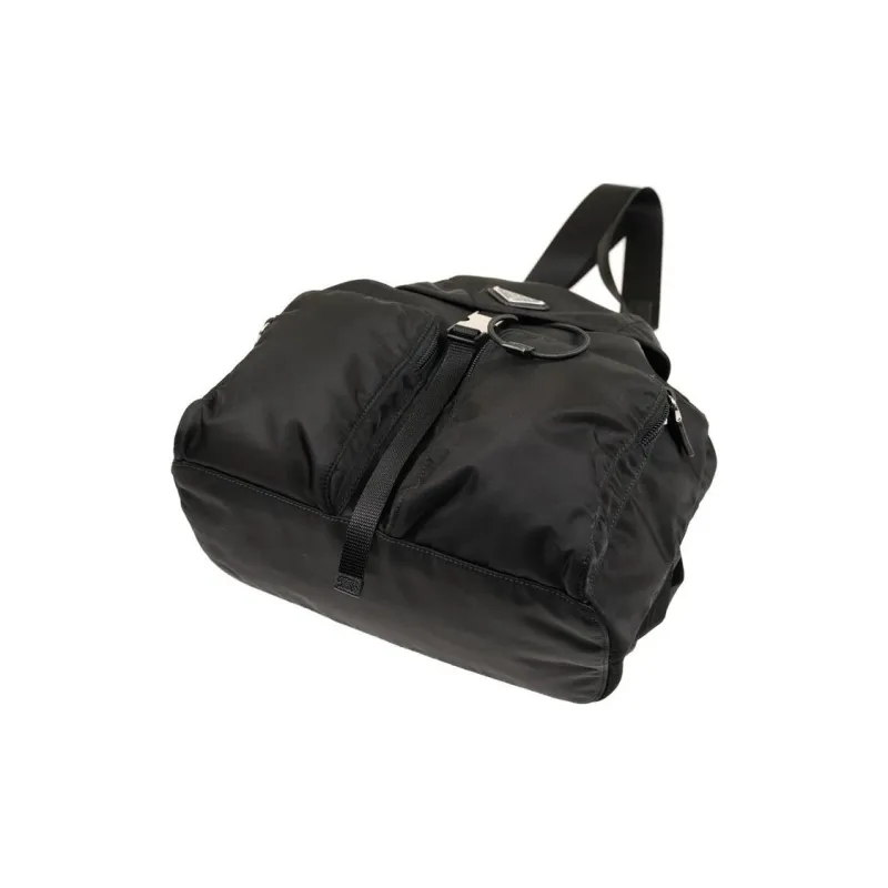 PRADA Canvas Backpack Unisex Black-3