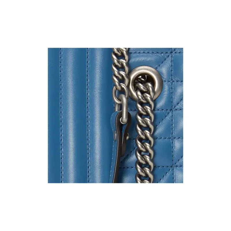 GUCCI GG Marmont Leather Tote Bag, Shopping Bag, Crossbody Bag, Shoulder Bag Women's Blue-7