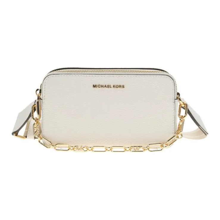 MICHAEL KORS Jet Set Leather Shoulder Bag, Crossbody Bag Trumpets Women's White-0