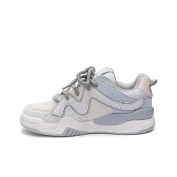 Seattle Palm Low Top Skateboard Shoes Unisex White Gray