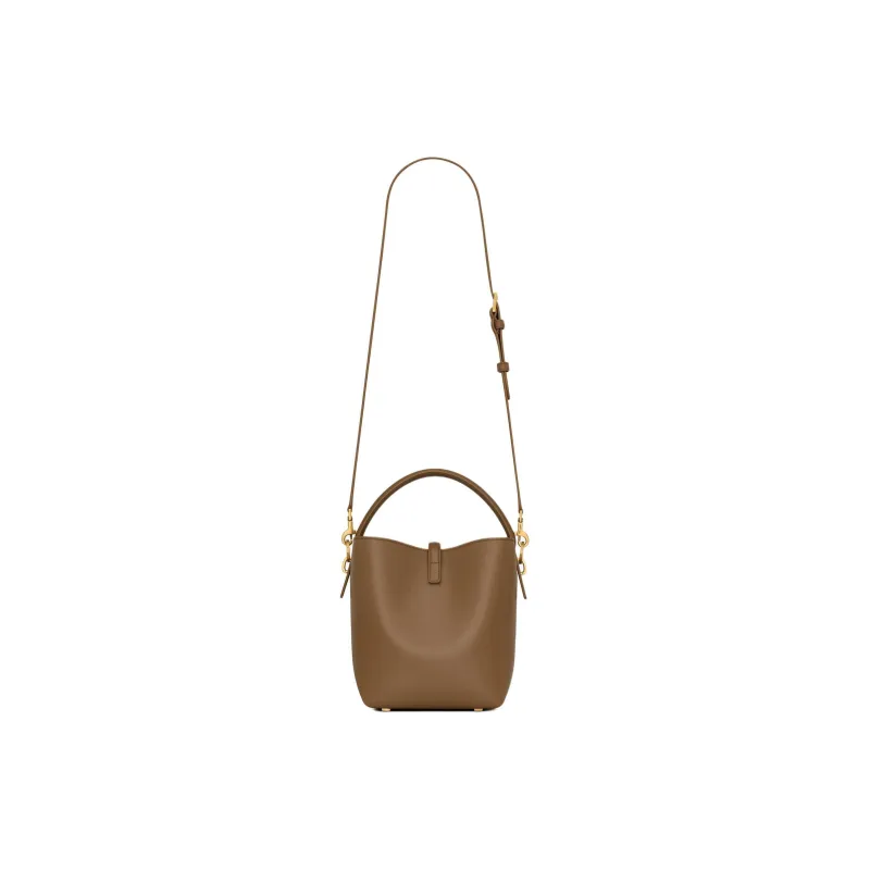 SAINT LAURENT Sheepskin Bucket Bags Shoulder Bags Small Size Women's Brown-4