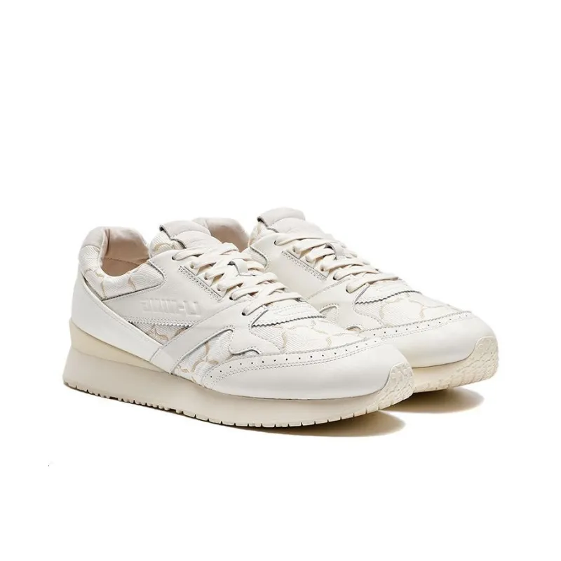 LI NING 1990 Cushioning Anti Slip And Wear Resistant Low Top Running Shoes Women's Ecru-3