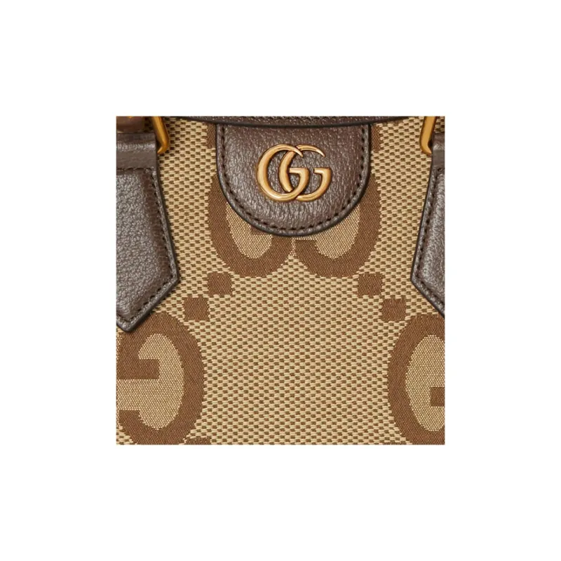GUCCI Diana Leather Shoulder Bag, Crossbody Bag, Handbag Trumpets Unisex Beige Brown/Red-8