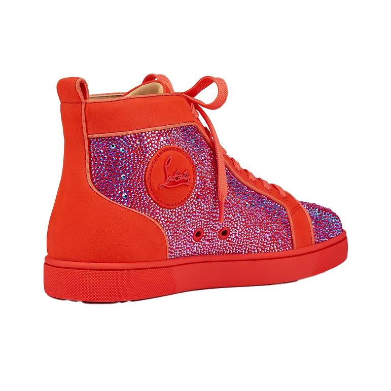 CL LUBOTING Louis Orlato Strass High Top Stylish Skateboarding Shoes Men's Red-4