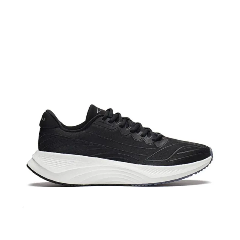 LiNing YueYing 1.0 Cushioned Slip-Resistant Abrasion-Resistant Low-Top Running Shoes Men's Black White-1
