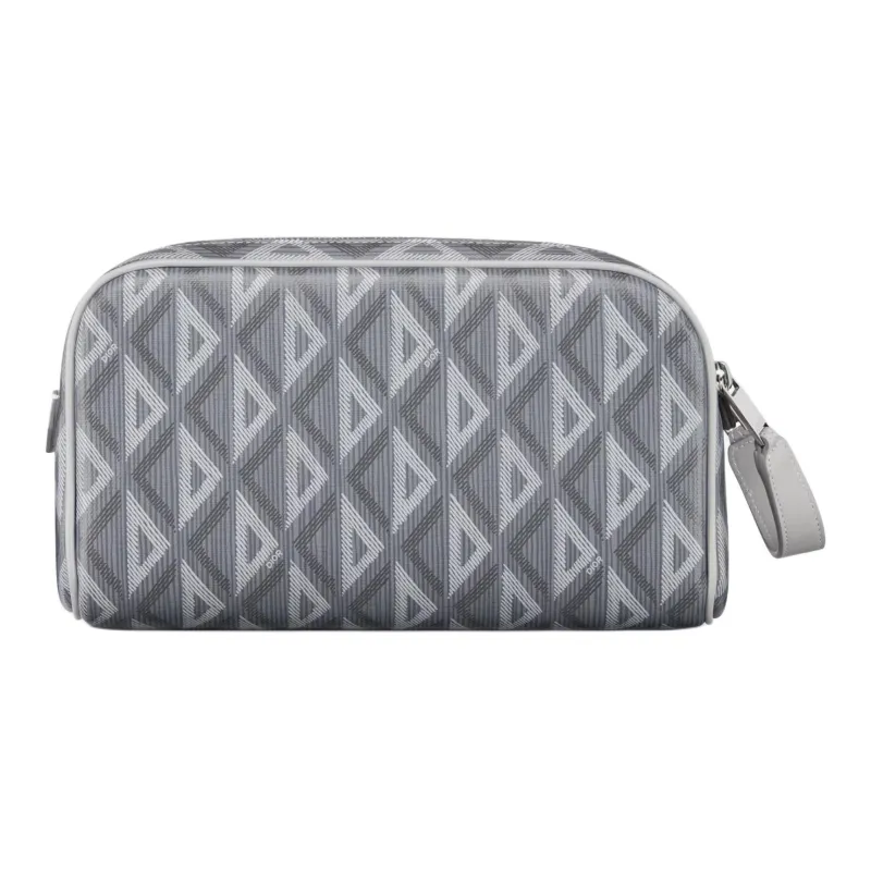 DIOR Canvas With Calfskin Toiletry Bag Men's Gray-2