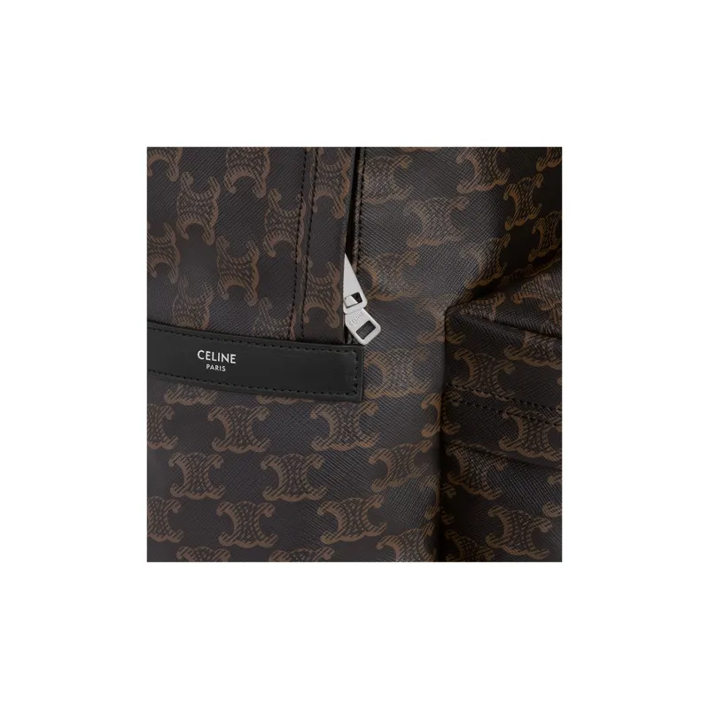 CELINE Cow Leather Backpack Medium Size Men's Black-3
