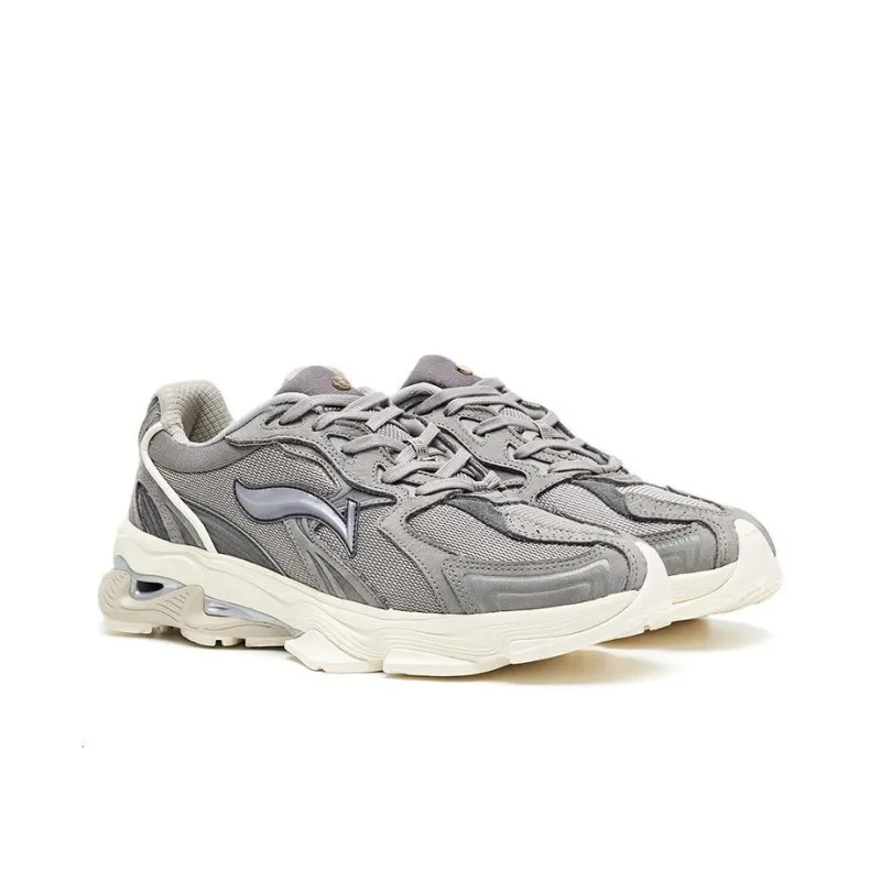 LI NING 1990 Cushioning, Slip Resistant, And Abrasion Resistant Low Top Running Shoes Men's Haze Gray-3