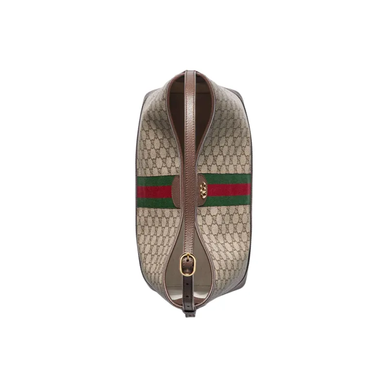 GUCCI Ophidia With Leather Bucket Bag, Shoulder Bag Women's Beige & Ebony-4