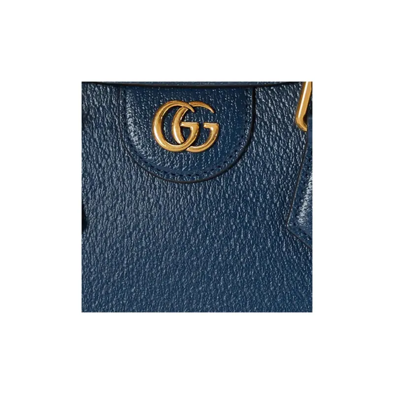 GUCCI Diana Leather Tote Bag Shopping Bag Shoulder Bag Crossbody Bag Handbags Mini Women's Blue-10