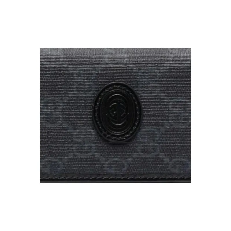 GUCCI Canvas Card Holder, Wallet Men's Black-5