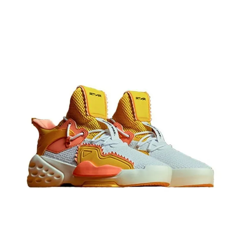 GUGONGWENCHUANG x Anta Non slip Lightweight High Top Casual Shoes Women's Glaze Yellow-3