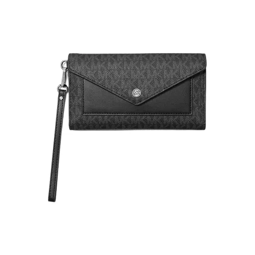 MICHAEL KORS Jet Set Canvas Clutches Wallets Large Size Women's Black