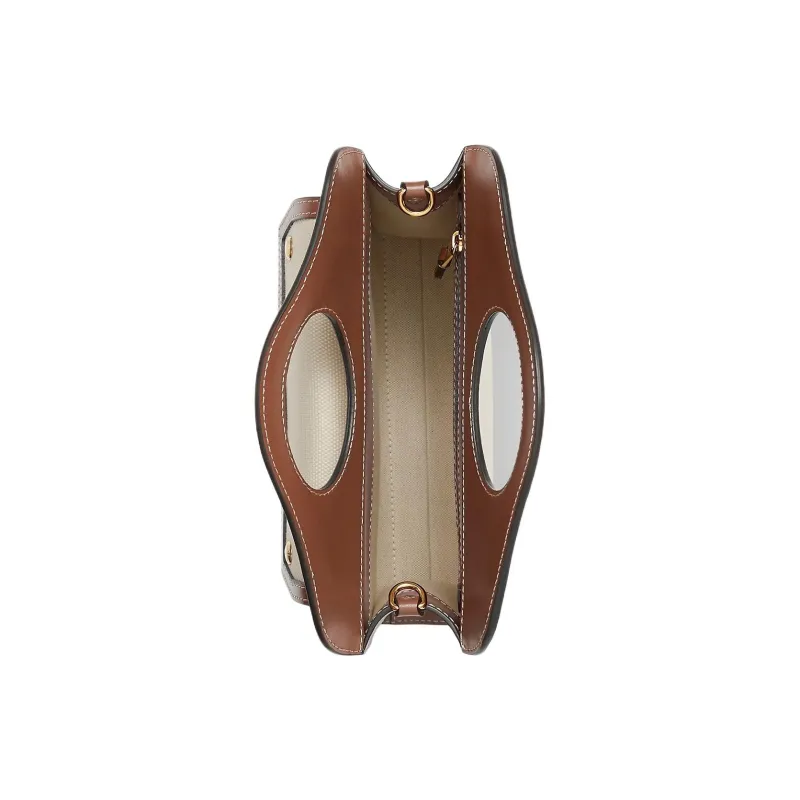 Burberry Cotton And Polyurethane Shoulder Bag Crossbody Bag Handbag Mini Women's Natural Malt Brown-3