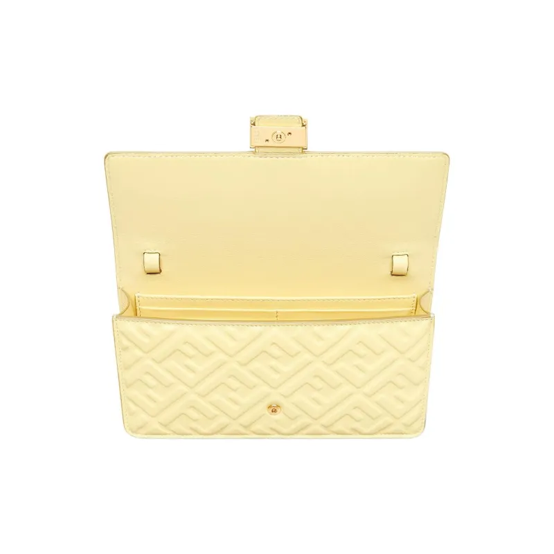 FENDI Baguette Sheepskin Wallet, Crossbody Bag, Shoulder Bag Women's Yellow-3