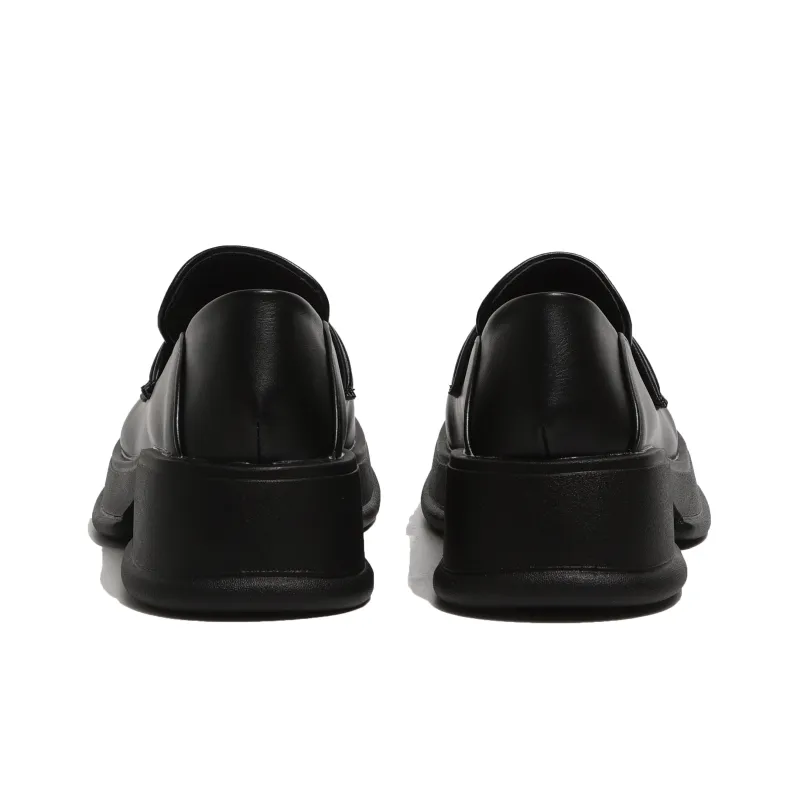 SHUXI Loafers 5cm Women's Black-3