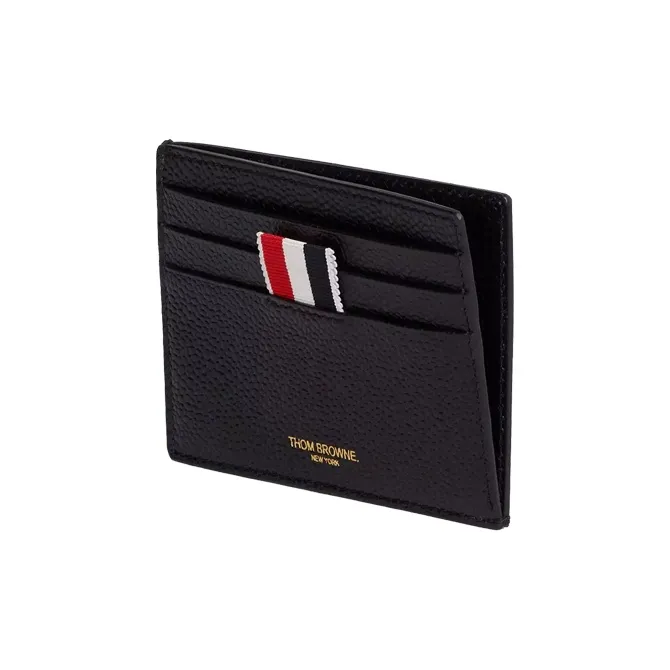 THOM BROWNE· Leather Wallet, Card Holder Regular Men's Black-1