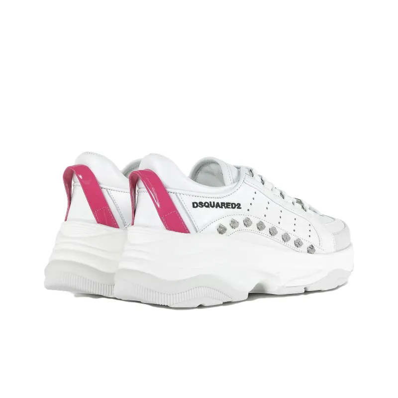 DSQUARED 2 Bumpy 551 Low-Top Athletic Shoes Men's White Red-3