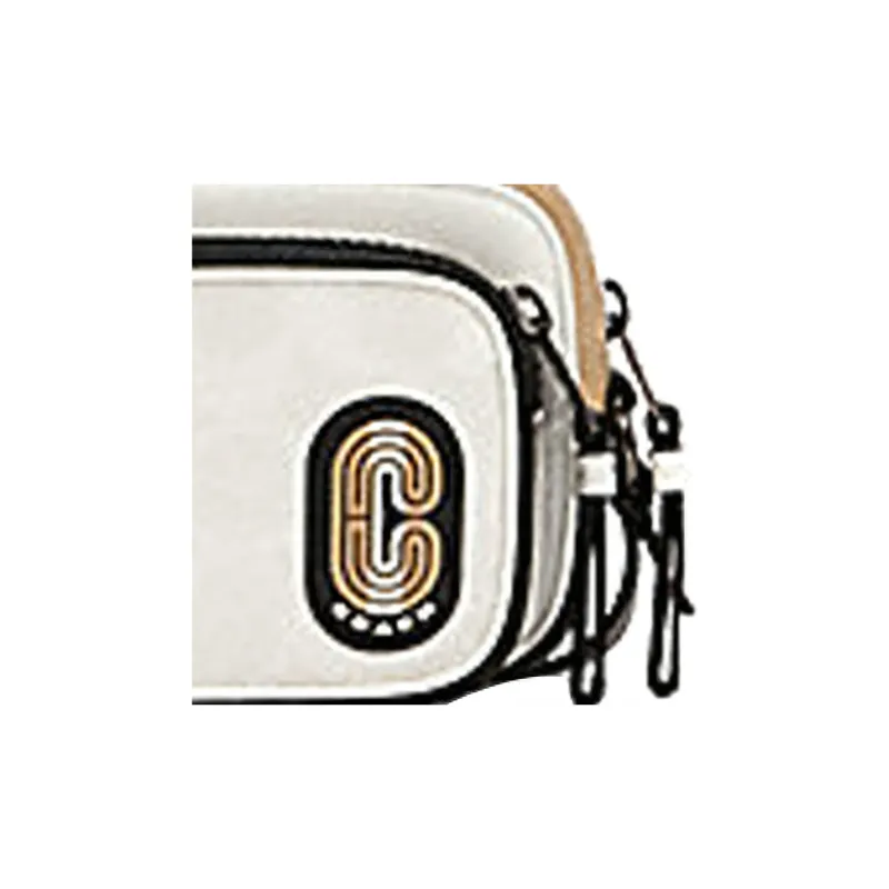 COACH Edge Canvas With Leather Camera Bag Shoulder Bag Crossbody Bag Mini Unisex White-5