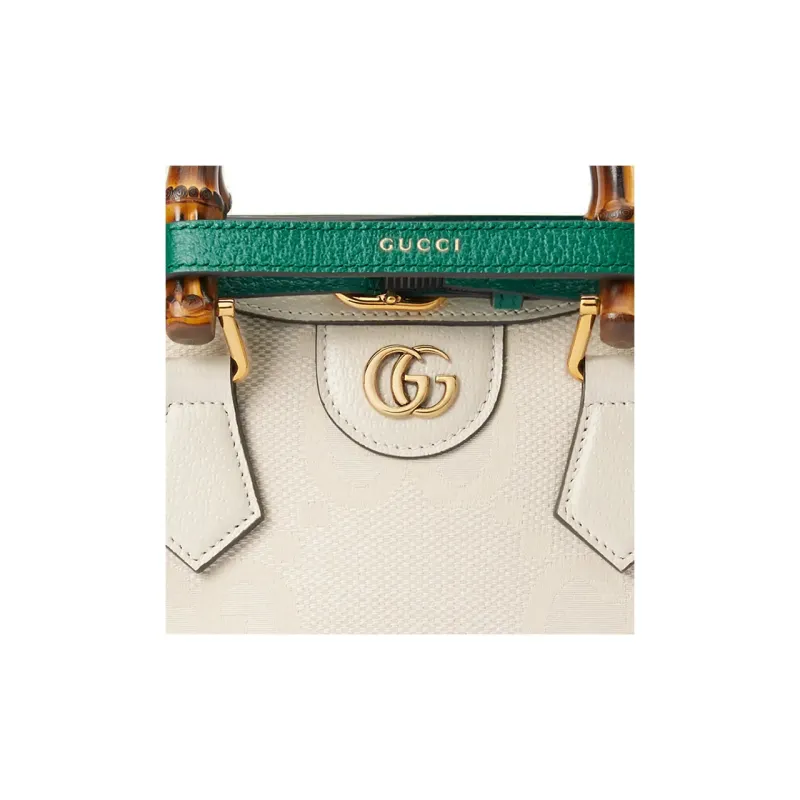 GUCCI Diana Canvas With Leather Shoulder Bag, Tote Bag, Shopping Bag, Handbag Mini Women's Ecru-8