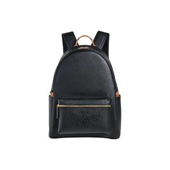 MCM Stark Visetos Embossed Leather Backpack Medium Size Men's Black