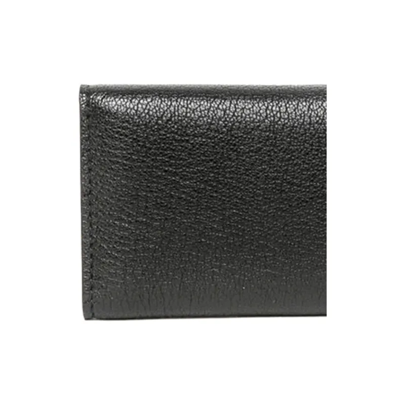 MIU MIU Calfskin Key Pouch Wallet Unisex Black-4