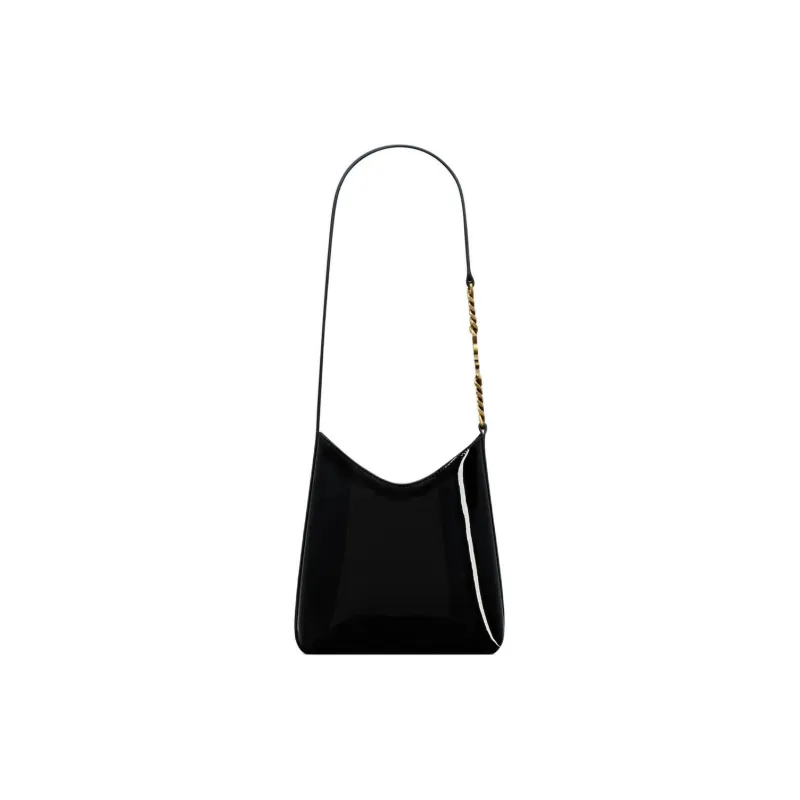 SAINT LAURENT Calfskin Shoulder Bag Hobo Bag Unisex Black-2
