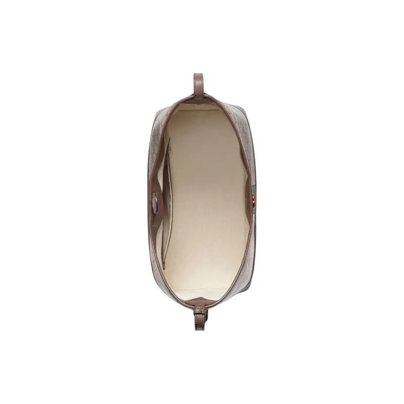 GUCCI Ophidia With Leather Bucket Bag, Shoulder Bag Women's Beige & Ebony-5