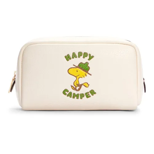 Snoopy X COACH Boxy Makeup Bags Chalk White