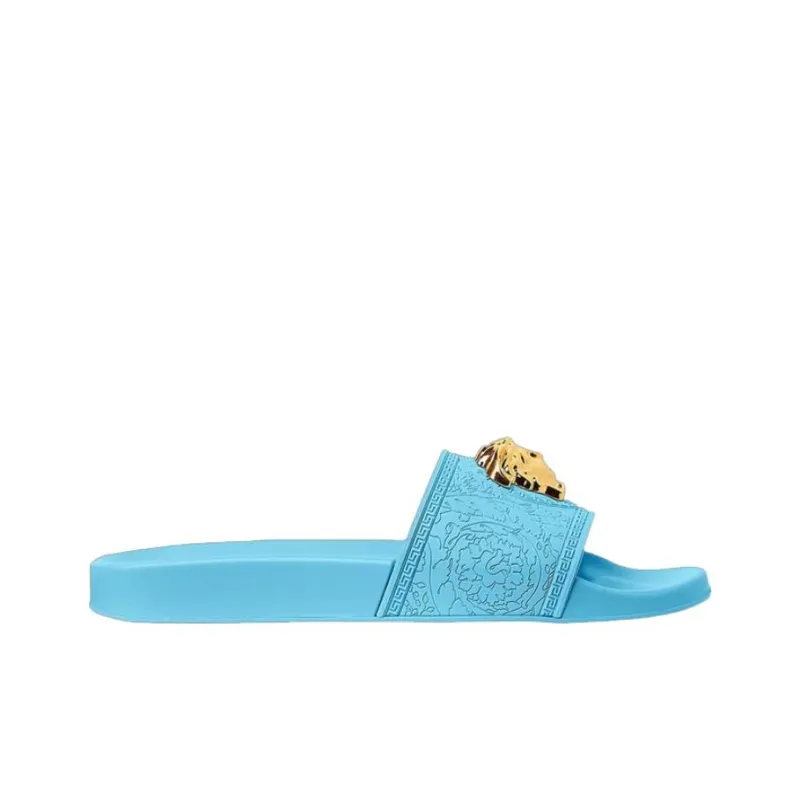 VERSACE Women's Palazzo Pool Slides 'Turquoise'-1