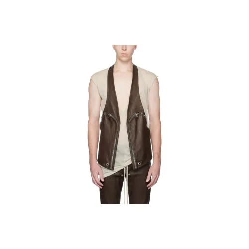 RICK OWENS Vests Men Brown