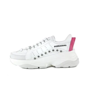 DSQUARED 2 Bumpy 551 Low-Top Athletic Shoes Men's White Red