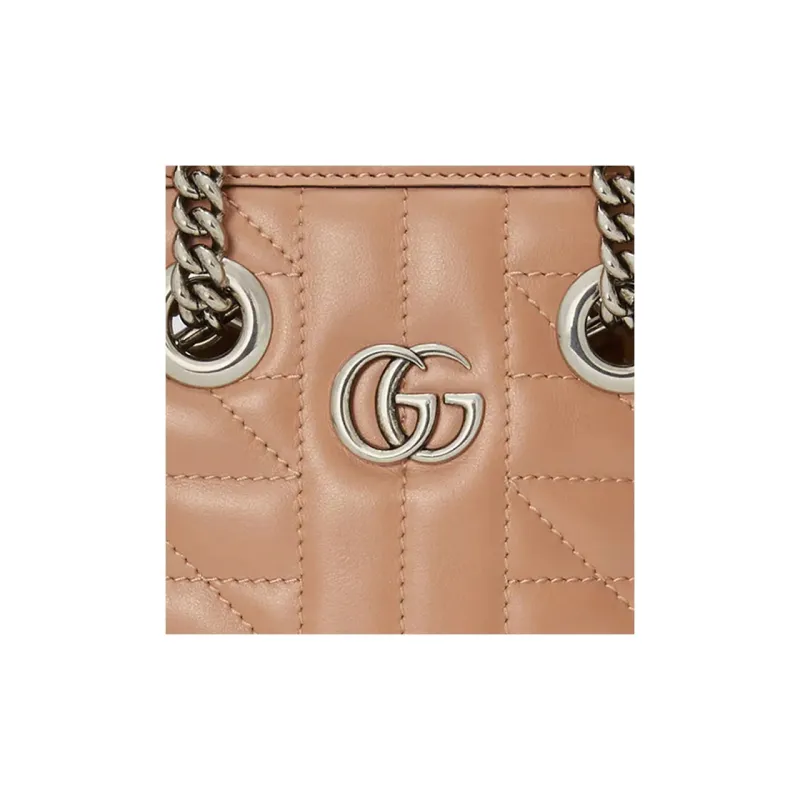 GUCCI Marmont Quilted Leather Tote Bag, Shopping Bag, Handbag, Shoulder Bag, Crossbody Bag Mini Women's Camel-7