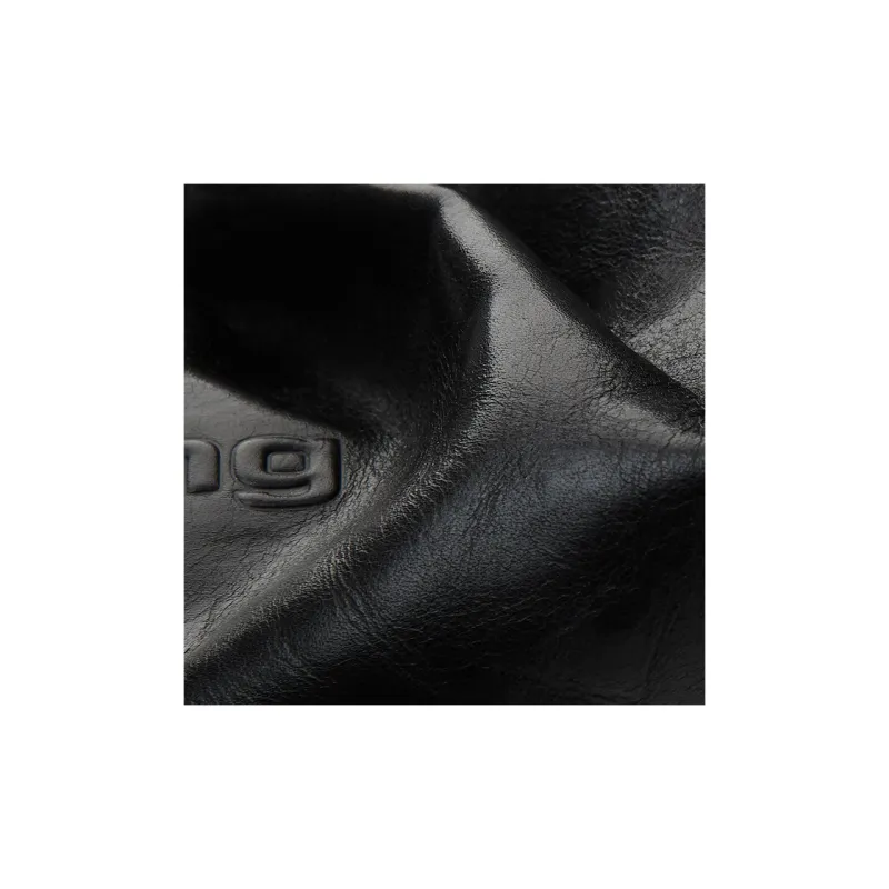 Alexander Wang Crackled Patent Leather One Shoulder Handbags Small Size Women's Black-4