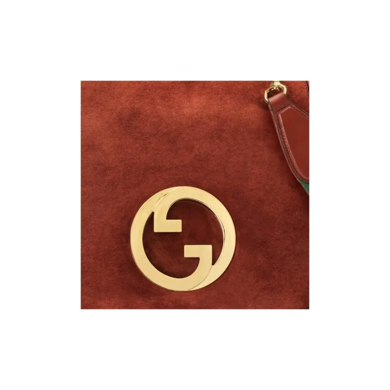 GUCCI Blondie Suede Handbag Shoulder Bag Medium Size Women's Deep Red-8